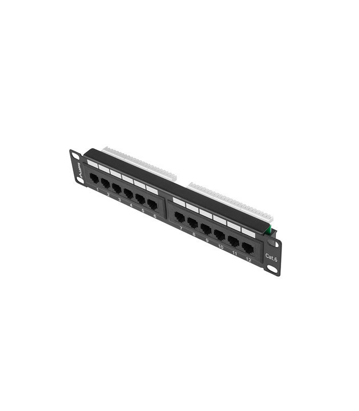 Patch panel lanberg 12 puertos 1u 10 pulgadas cat.6 negro
