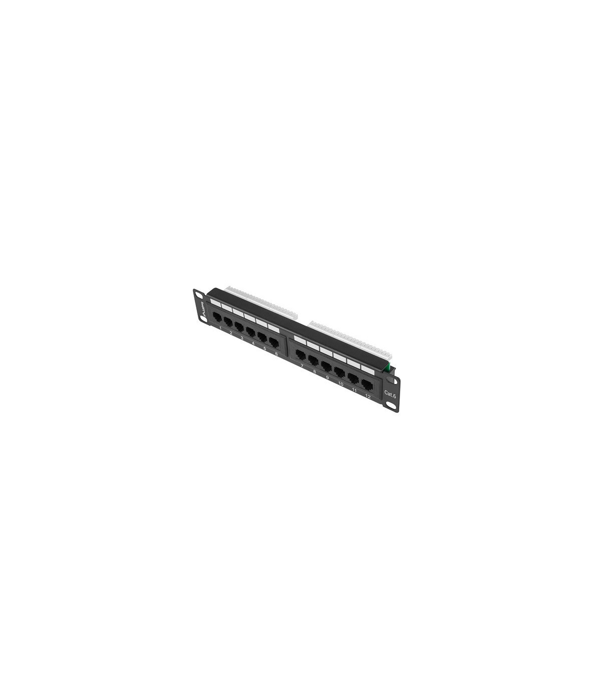 Patch panel lanberg 12 puertos 1u 10 pulgadas cat.6 negro