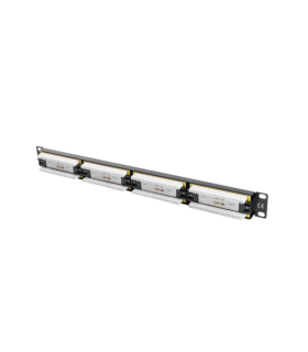 Patch panel lanberg cat.6 utp 24 puertos 1u cat.6 utp 19 pulgadas rack negro
