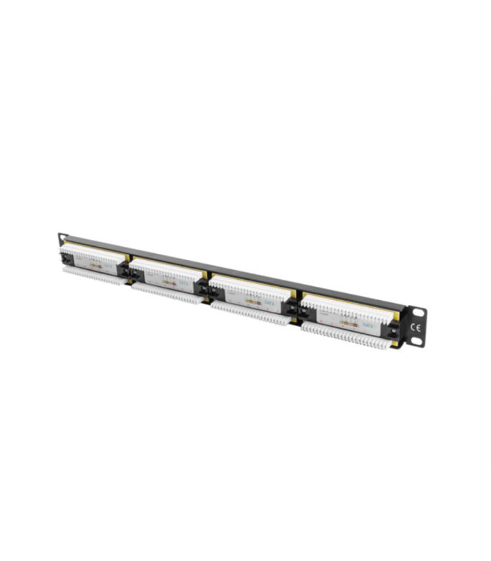 Patch panel lanberg cat.6 utp 24 puertos 1u cat.6 utp 19 pulgadas rack negro