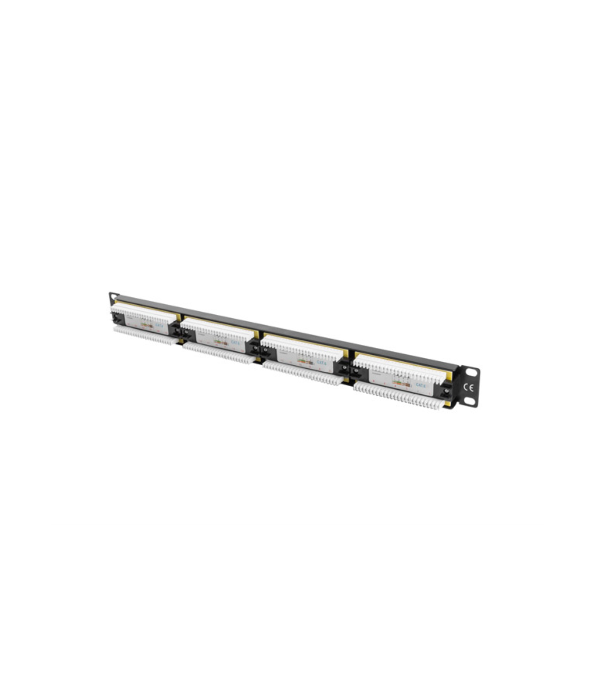 Patch panel lanberg cat.6 utp 24 puertos 1u cat.6 utp 19 pulgadas rack negro