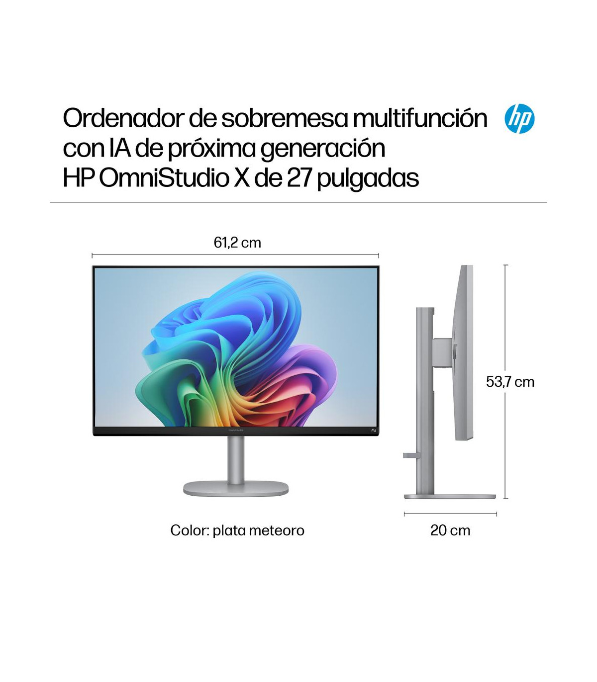 Ordenador all in one hp 27 - cs1008ns u5 - 266v -  16gb -  ssd 1tb -  27 pulgadas fhd -  w11h