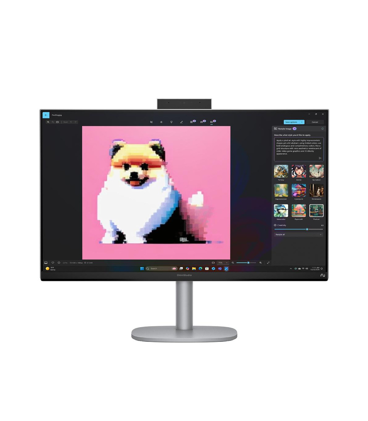 Ordenador all in one hp 27 - cs1008ns u5 - 266v -  16gb -  ssd 1tb -  27 pulgadas fhd -  w11h