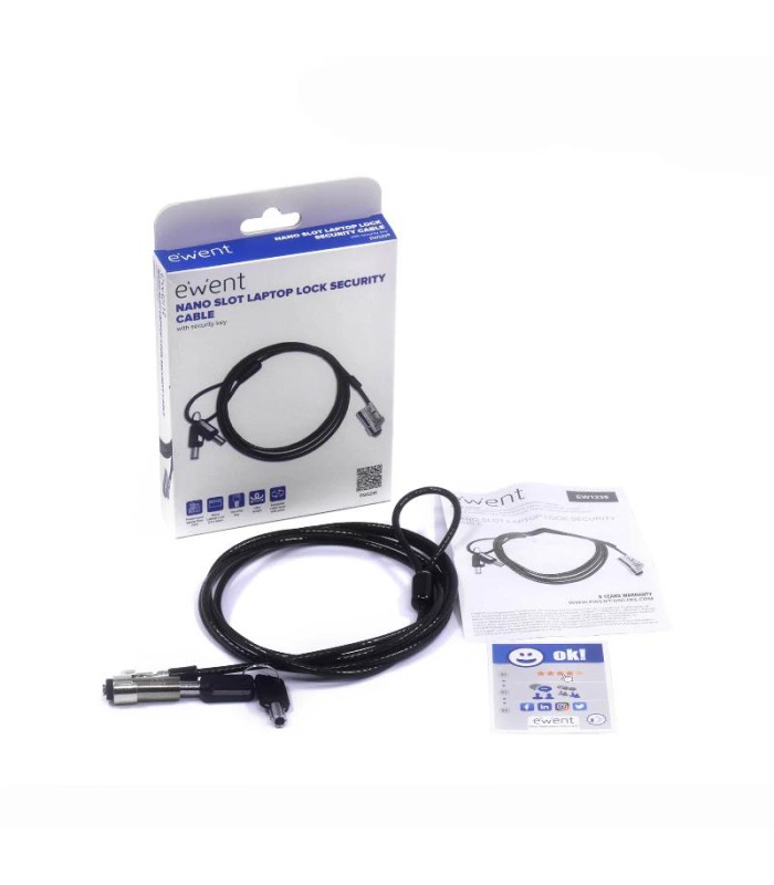 EWENT Cable Seguridad Nano con Llave