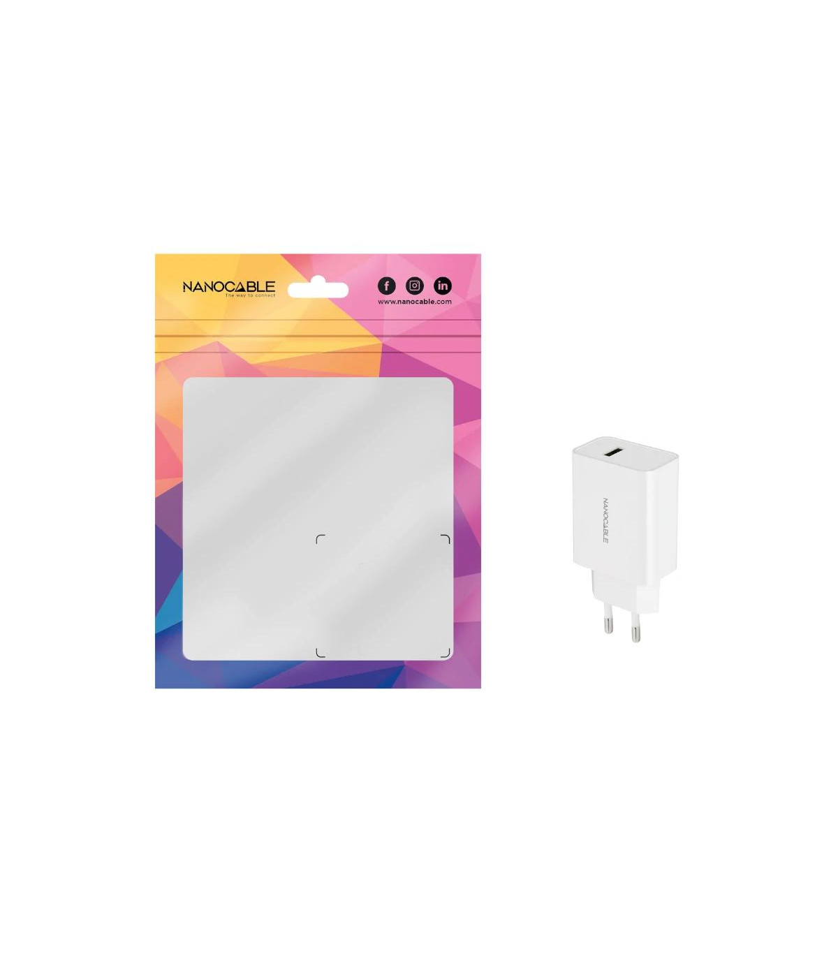 Nanocable Cargador 1 x USB 5V-2.1A Blanco