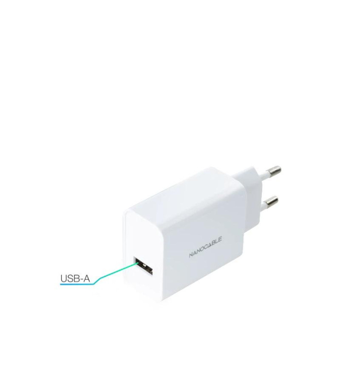 Nanocable Cargador 1 x USB 5V-2.1A Blanco