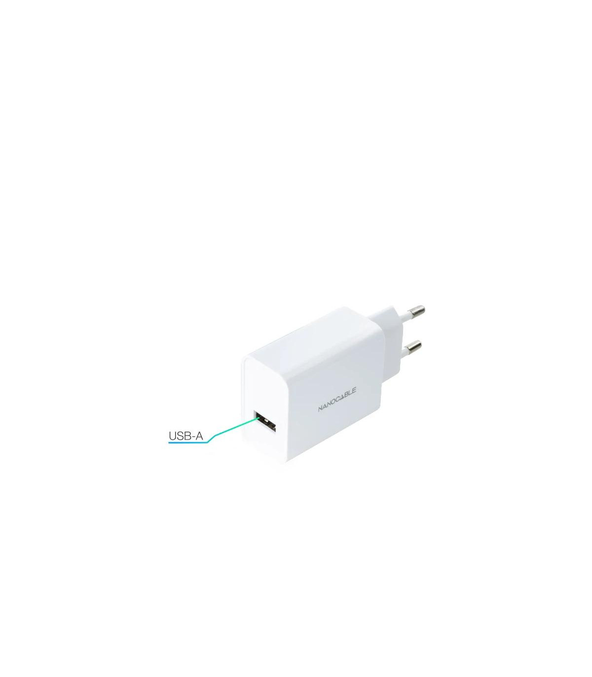 Nanocable Cargador 1 x USB 5V-2.1A Blanco