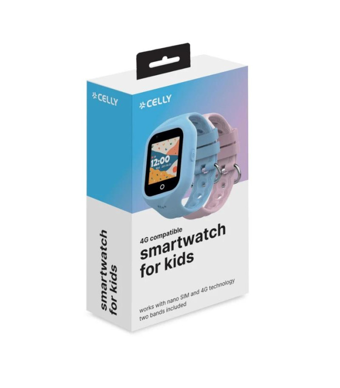 Celly Smartwatch Kids 4G 2 Correas Azul y Rosa