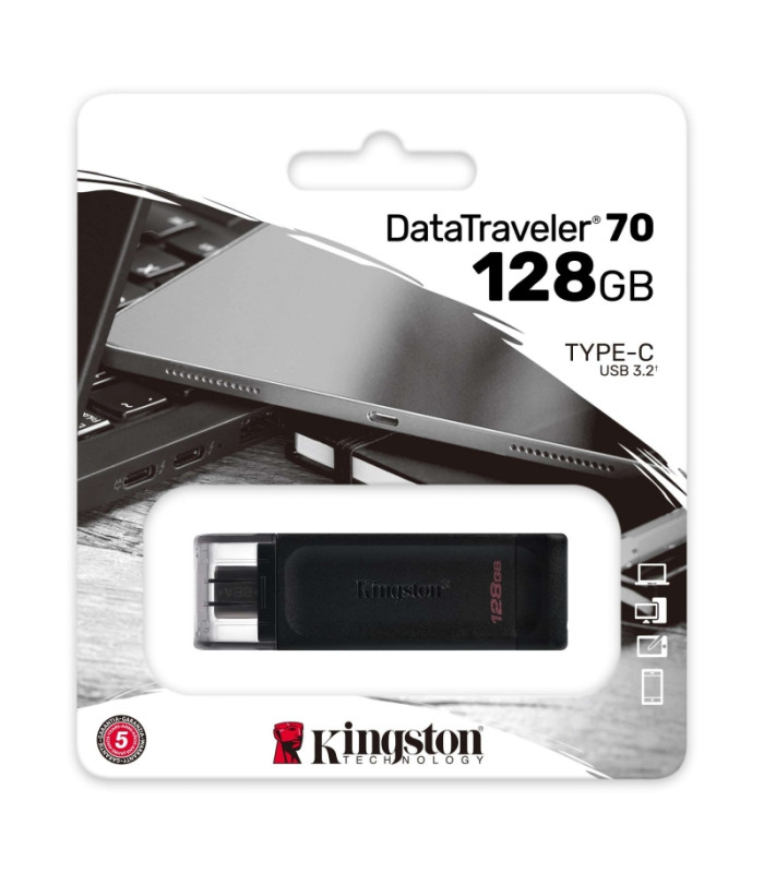 Kingston DataTraveler DT70 128GB USB C 3.2  Negro