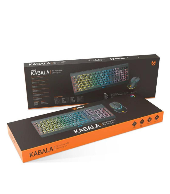 KROM KABALA  | Kit Teclado y Ratón Wireless RGB SP