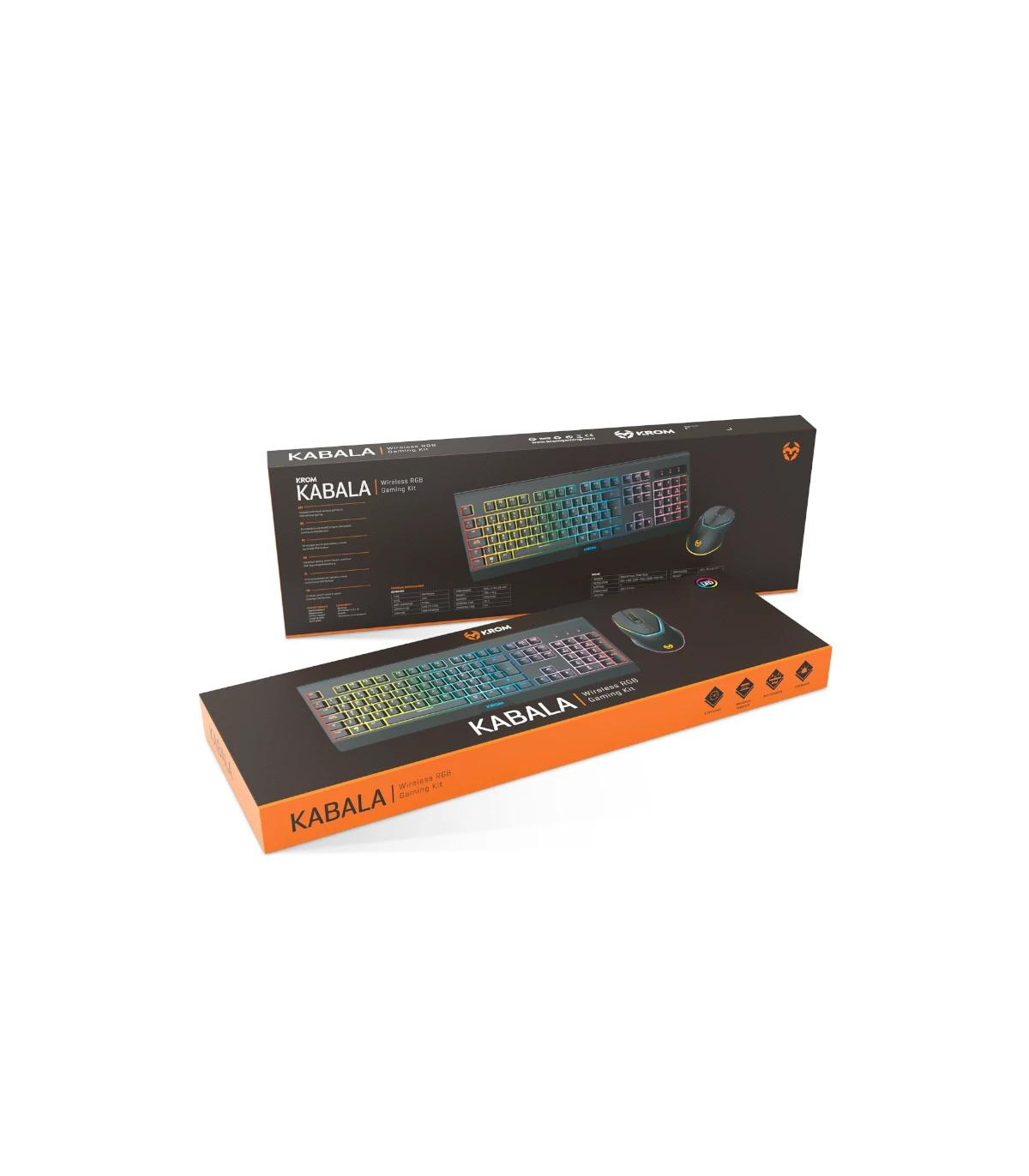 KROM KABALA  | Kit Teclado y Ratón Wireless RGB SP