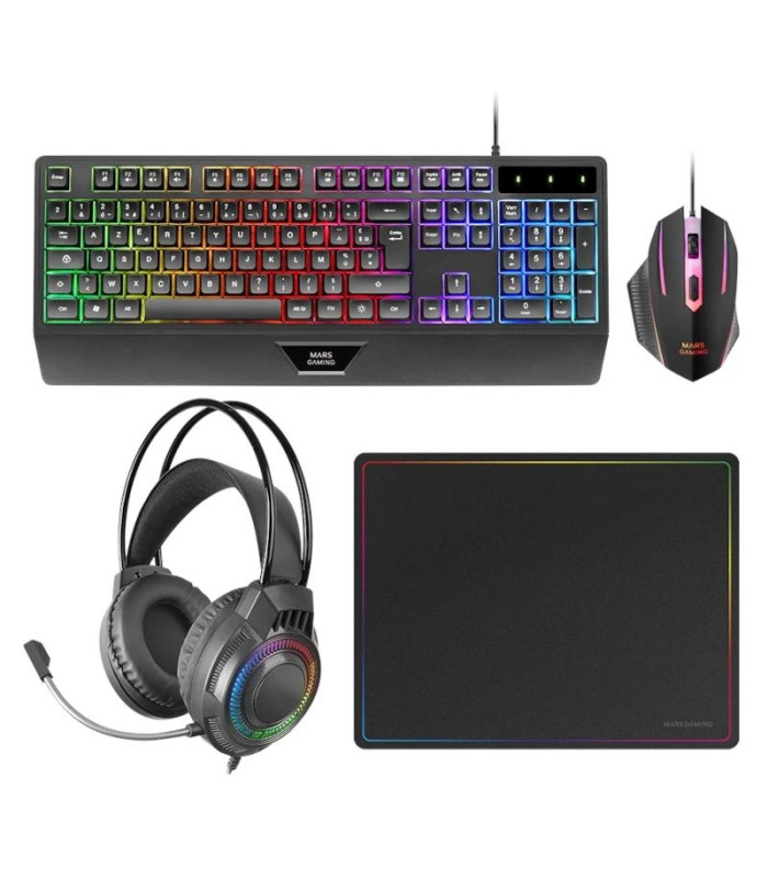 MARS GAMING TECLADO+RATON+ALFOMBRILLA+AURICULAR
