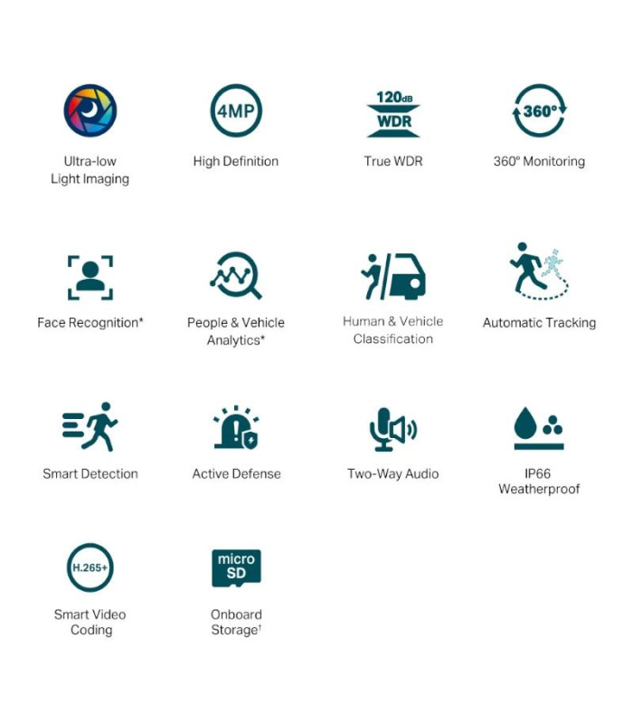 VIGI Cámara IP PT C540S 4MP Plástico Full-Color 4m