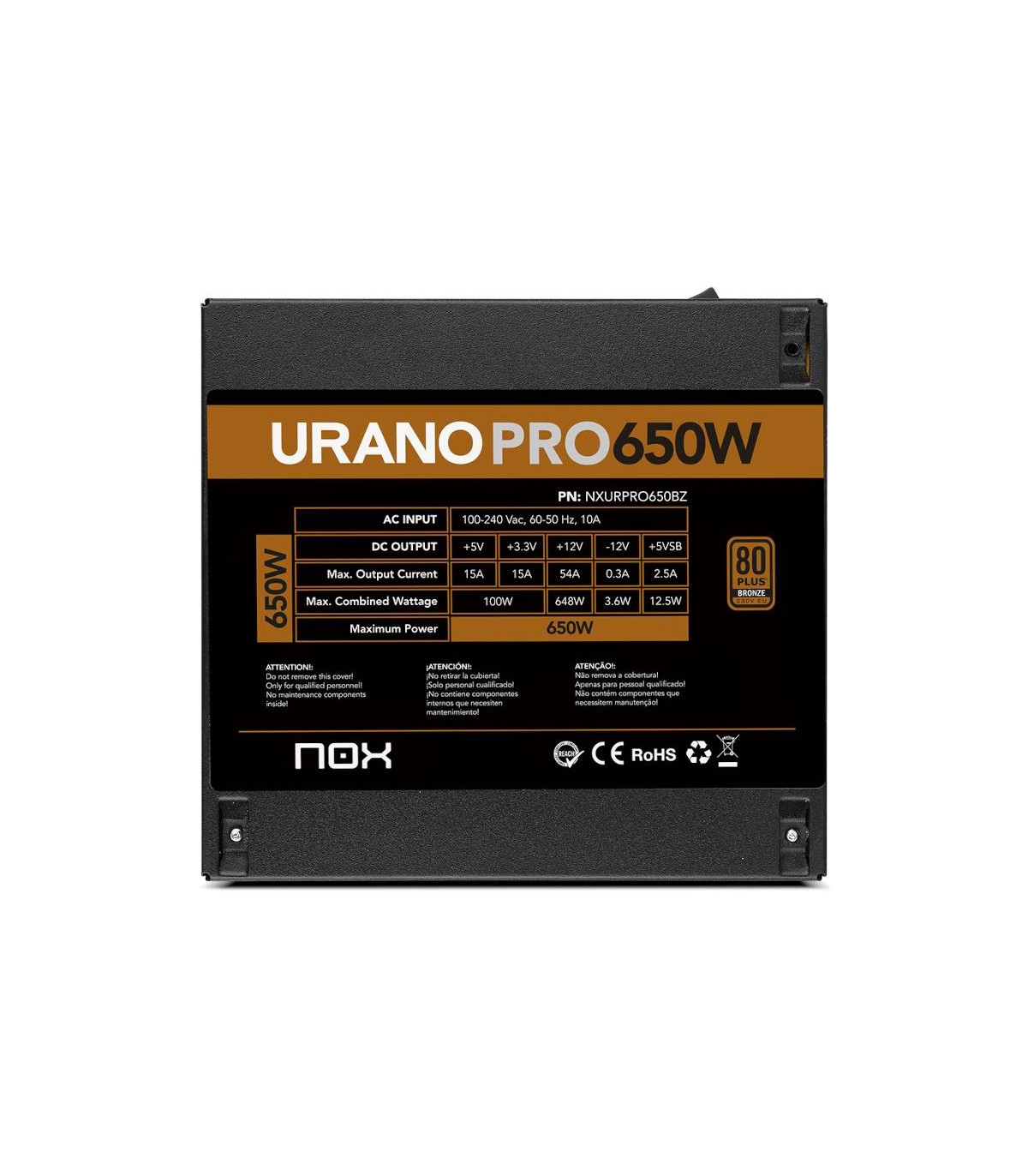 NOX  Fuente ATX Urano PRO 650W Bronze