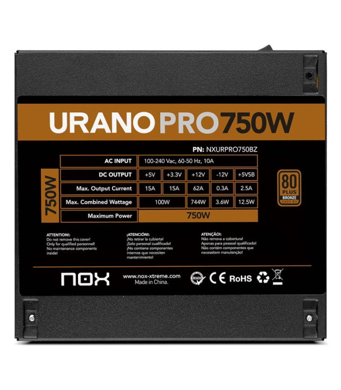 NOX Fuente ATX Urano PRO 750W Bronze