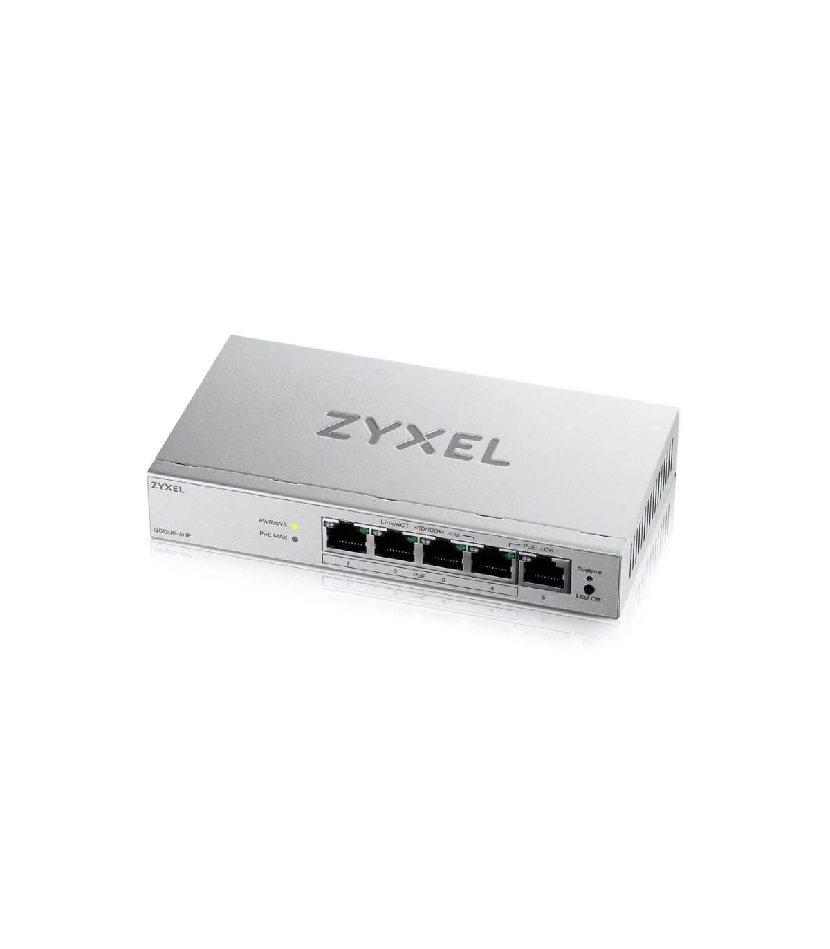 ZyXEL GS1200-5HPv3 Switch 5xGb (4xPoE+) 68W