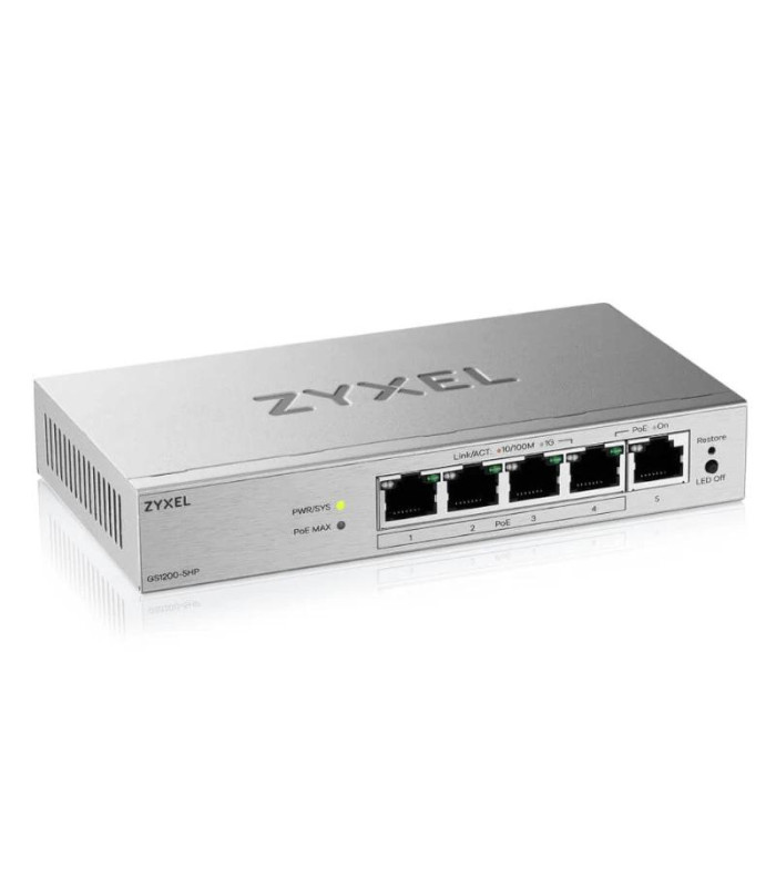 ZyXEL GS1200-5HPv3 Switch 5xGb (4xPoE+) 68W