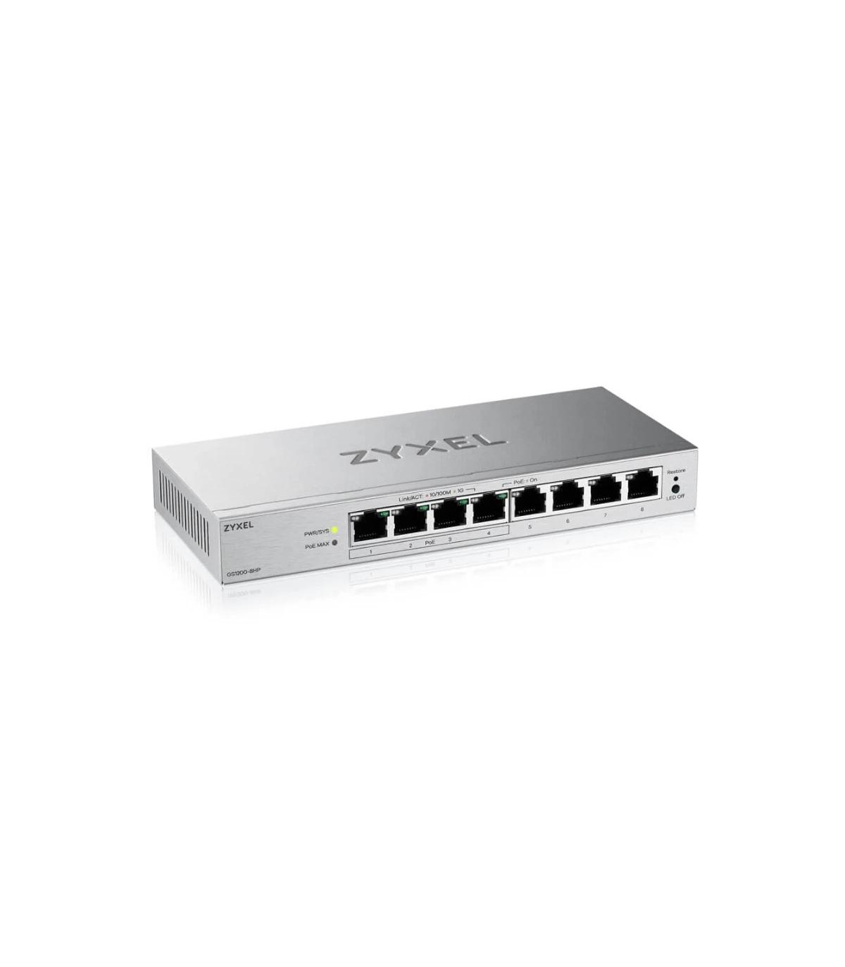 ZyXEL GS1200-8HPv3 Switch 8xGb (4xPoE+) 68W