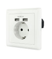 Nanocable Base de enchufe pared schuko+2USB 2.4A