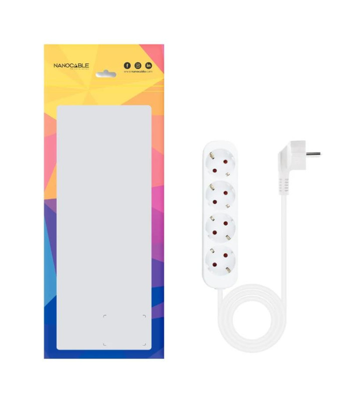 Nanocable Regleta de Enchufes 4 Tomas 1.4 m Blanco