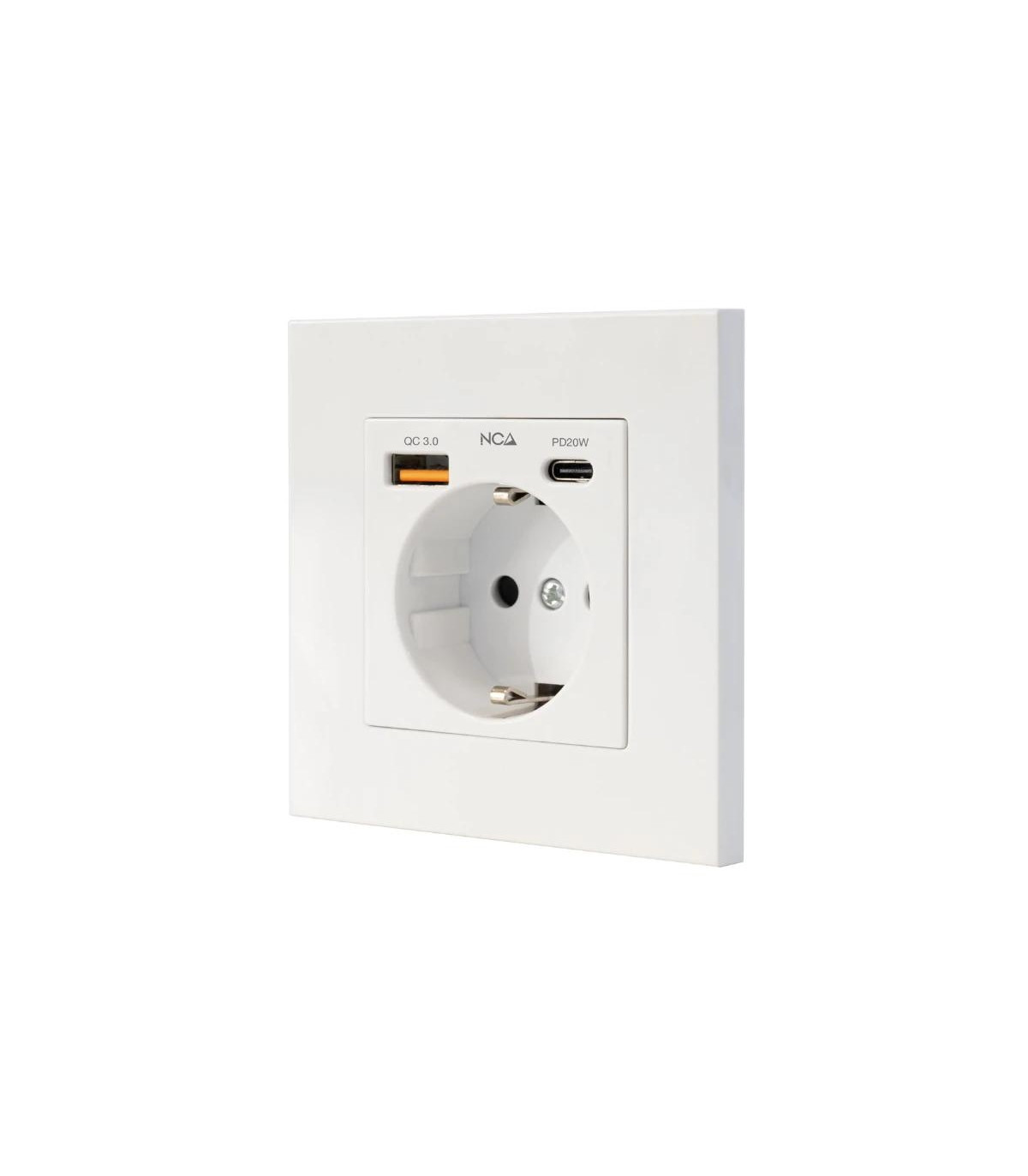Nanocable Base Pared toma SCHUKO 2USB-C PD20W