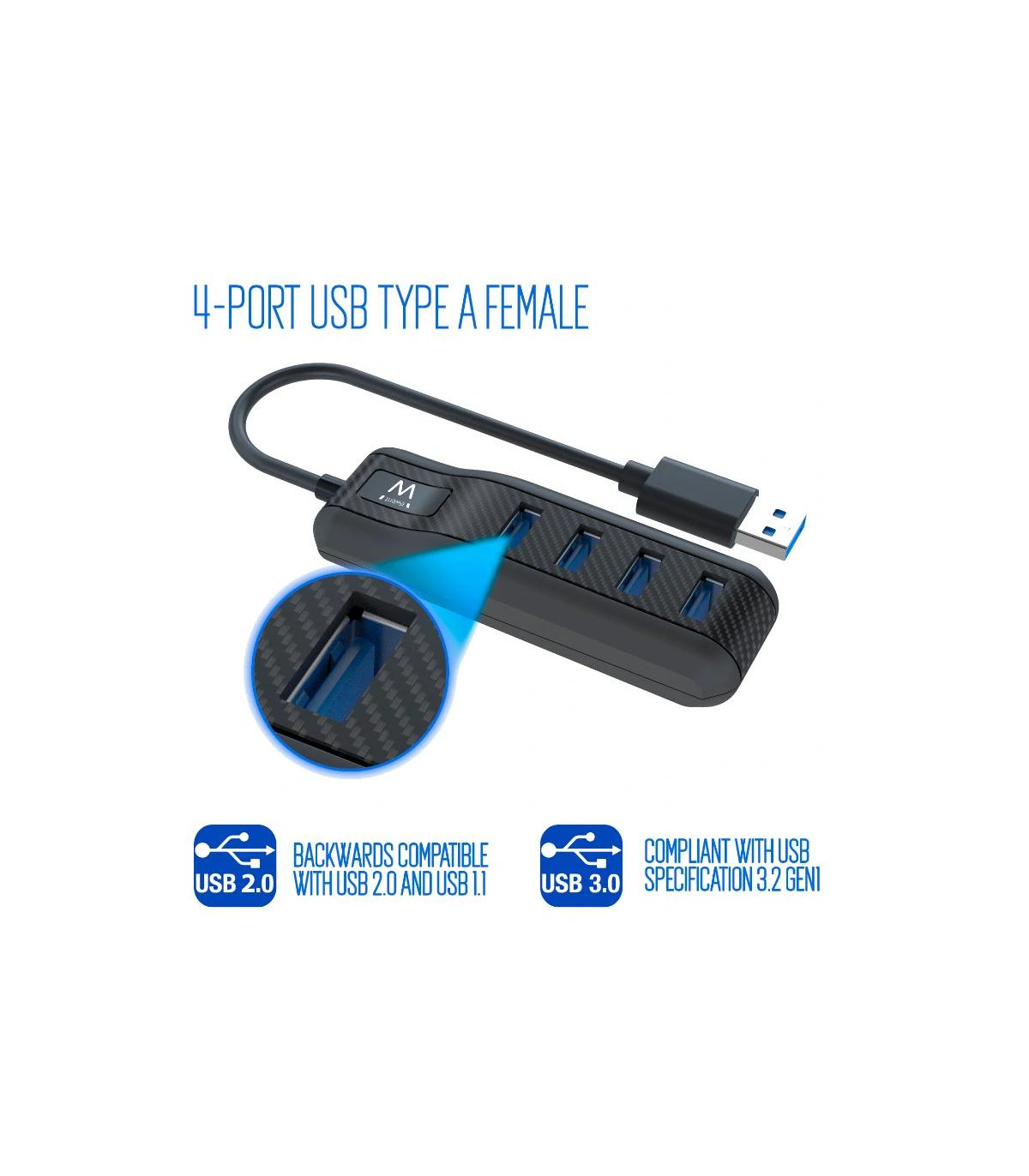EWENT EW1138 Hub 4 Puertos USB 3.1 Gen1 (USB 3.0)