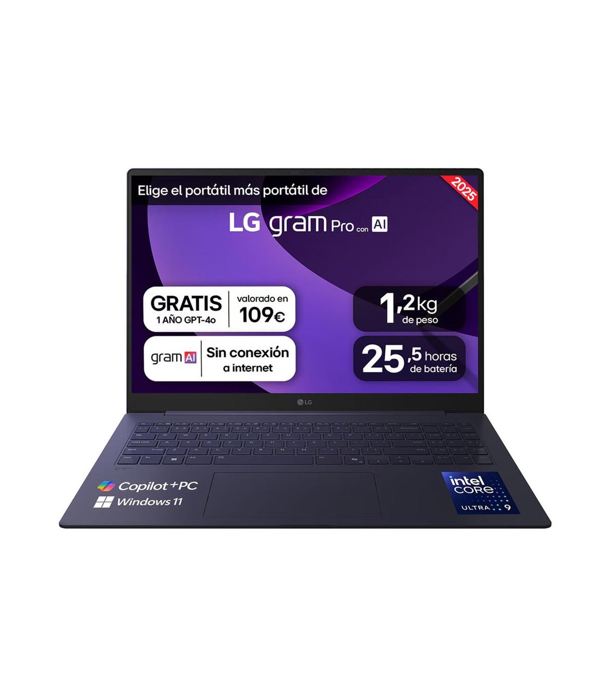 Portatil lg gram pro  16z90ts - g intel core ultra 9 288v 48tops 32gb ssd1tb w11 16 pulgadas