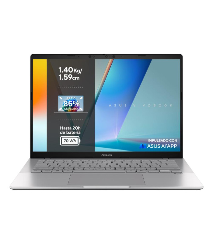 Portatil asus vivobook s 14 s3407ca - ly125 u7 - 255h -  16gb -  ssd 512gb -  14 pulgadas fhd+ -  freedos