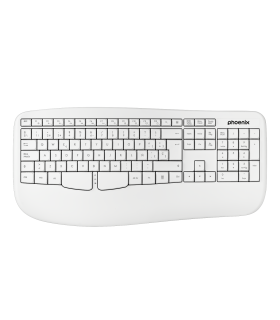 Phoenix k201 teclado ergonómico inalámbrico 2.4ghz blanco