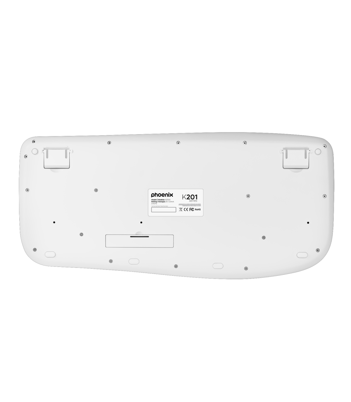 Phoenix k201 teclado ergonómico inalámbrico 2.4ghz blanco