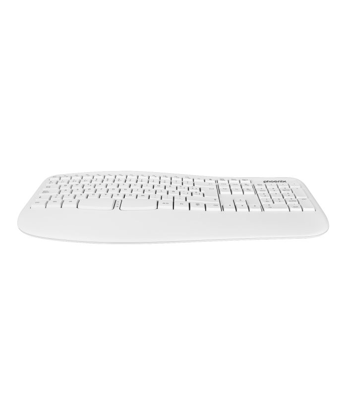 Phoenix k201 teclado ergonómico inalámbrico 2.4ghz blanco