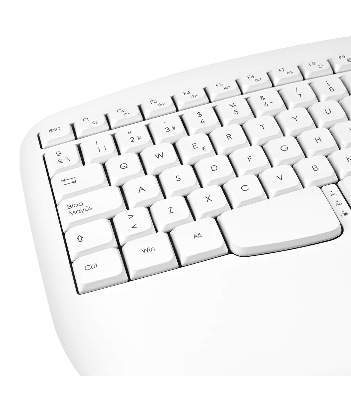 Phoenix k201 teclado ergonómico inalámbrico 2.4ghz blanco