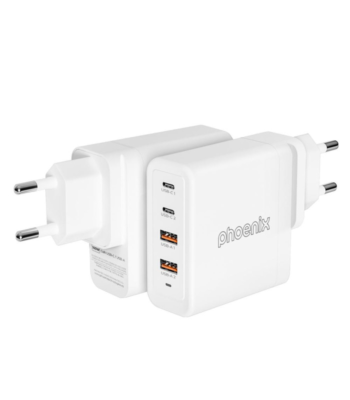 Cargador tipo c 100w gan phoenix universal para portatil tablet o smartphone carga rapida
