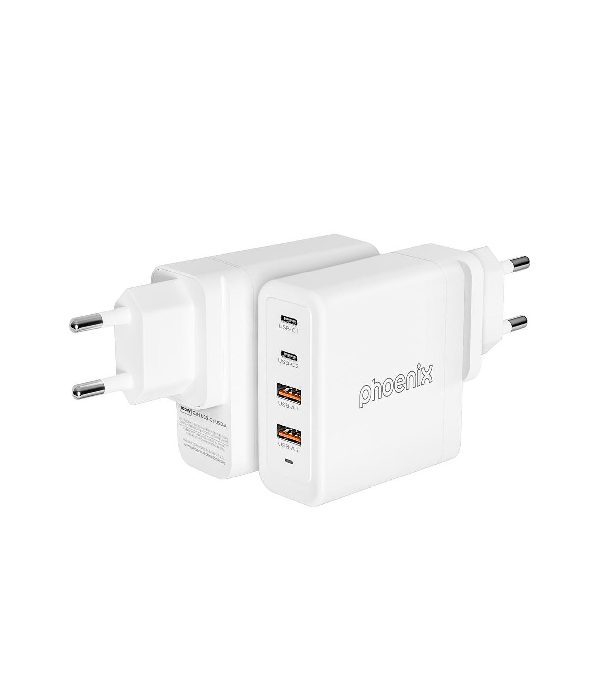 Cargador tipo c 100w gan phoenix universal para portatil tablet o smartphone carga rapida