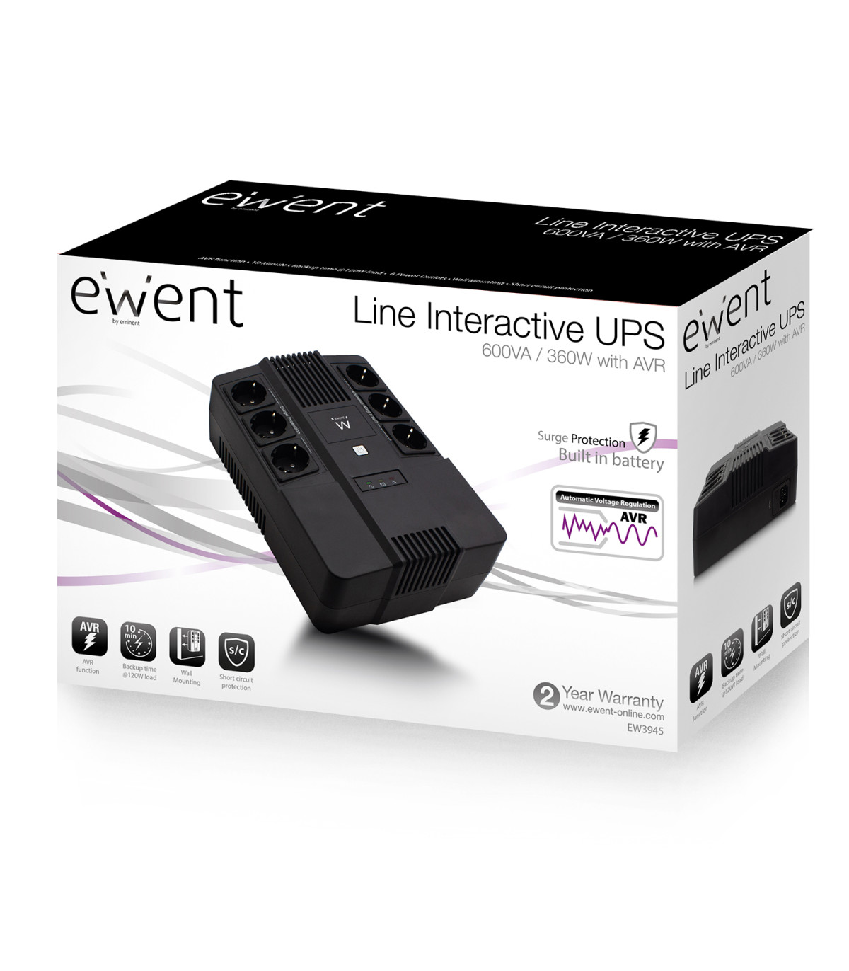 Sai ewent ew3945 600va - 120w avr