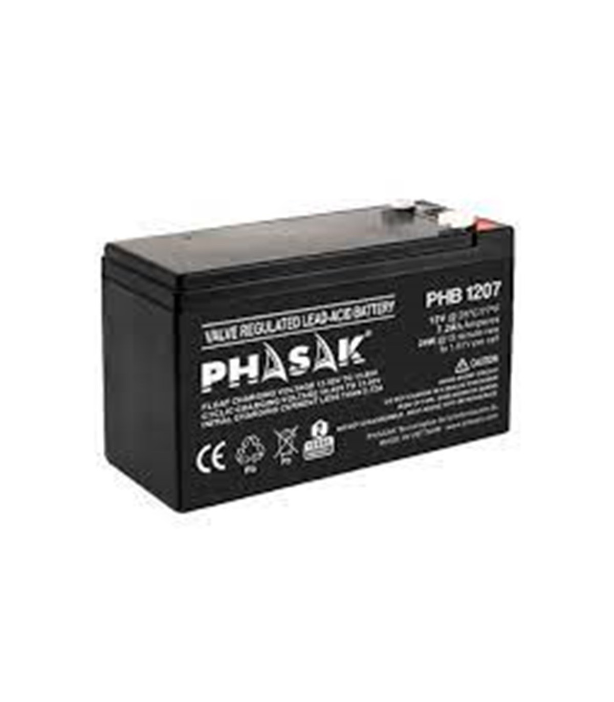 Bateria phasak phb 1207 compatible para sais 7´2ah 12v acido - plomo