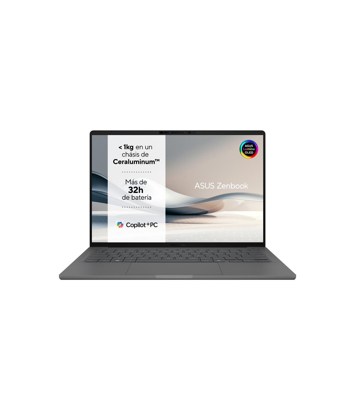 Portatil asus zenbook a14 ux3407qa - qd412w qualcom snapdragon x1 - 26 - 100 32gb ssd512gb 14 pulgadas w11