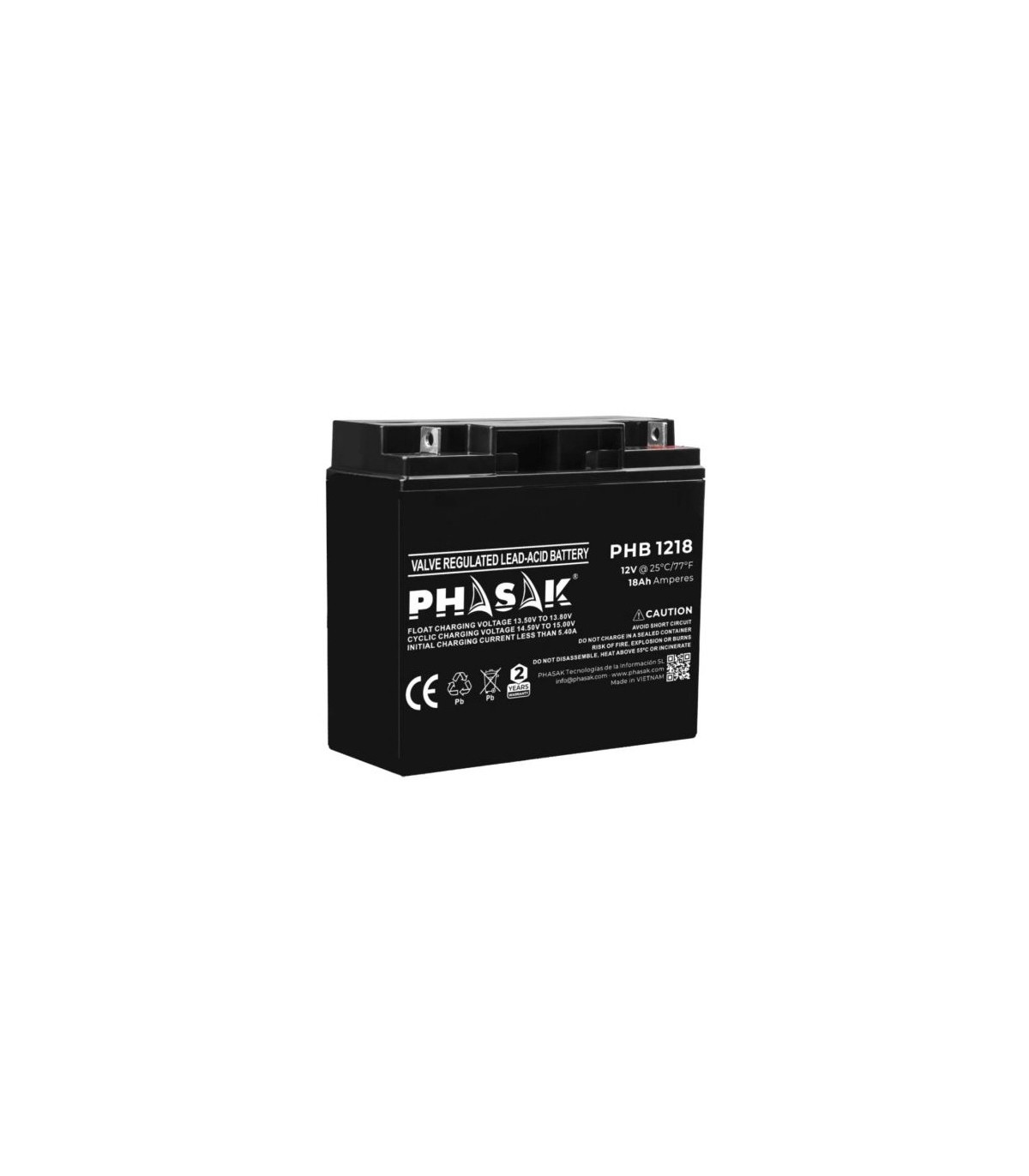 Bateria phasak phb 1218 compatible para sais 18ah 12v acido - plomo