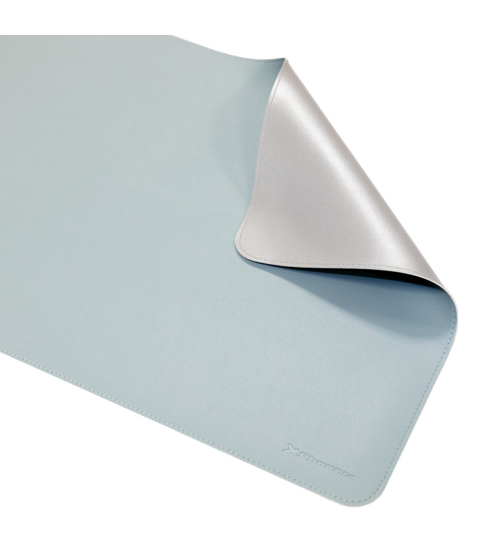 Phoenix matepad alfrombrilla escritorio ratón pu 80 x 40 cm antideslizante impermeable materíal simil cuero azul - gris