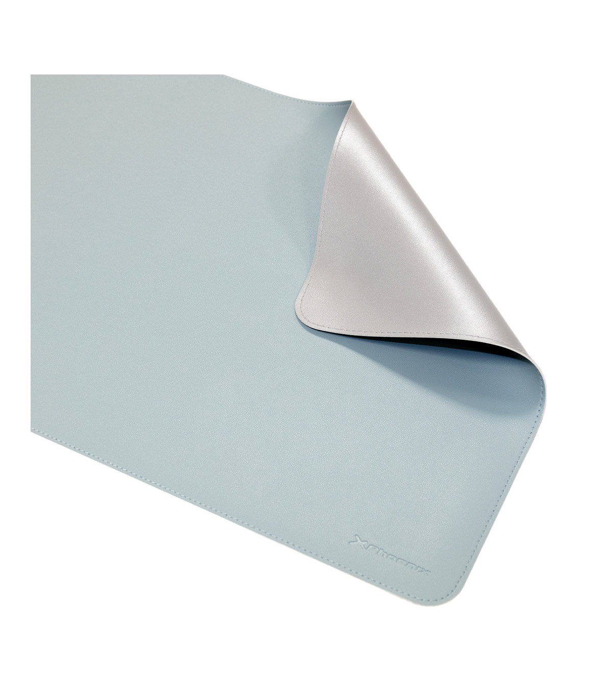 Phoenix matepad alfrombrilla escritorio ratón pu 80 x 40 cm antideslizante impermeable materíal simil cuero azul - gris