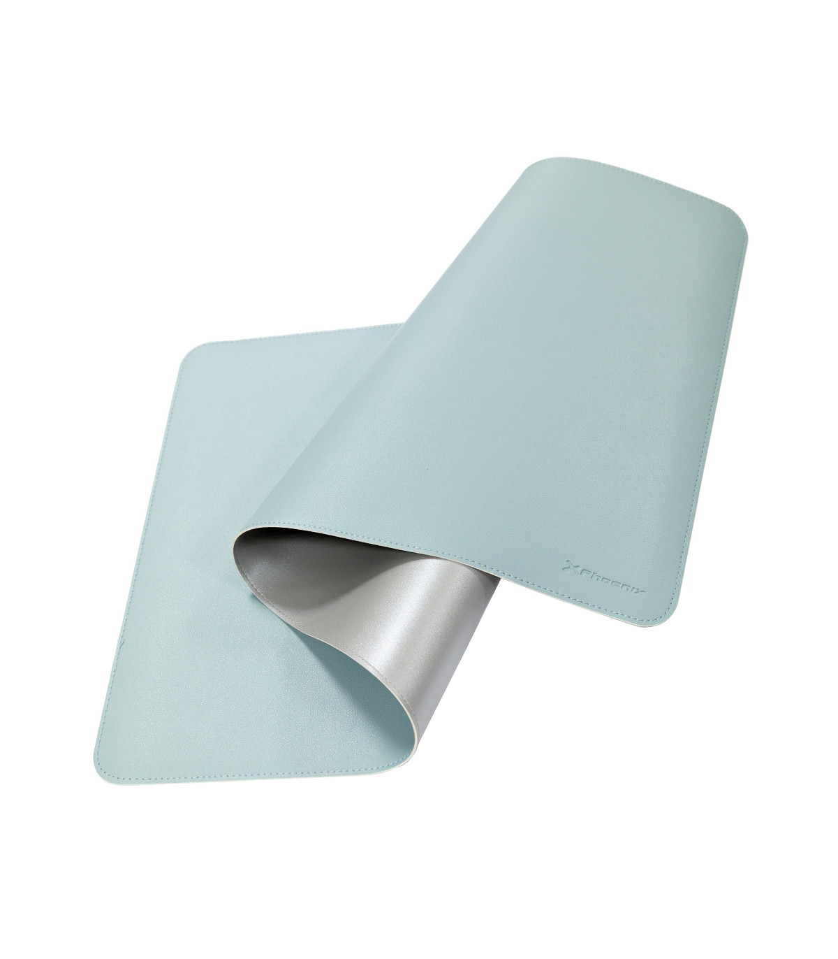 Phoenix matepad alfrombrilla escritorio ratón pu 80 x 40 cm antideslizante impermeable materíal simil cuero azul - gris