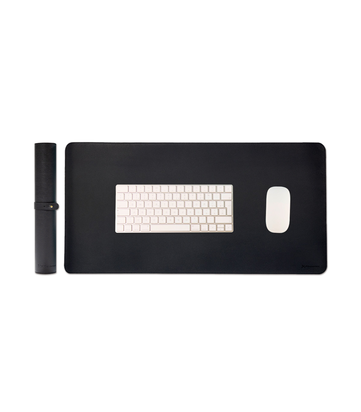 Phoenix matepad alfrombrilla ratón pu 80 x 40 cm antideslizante impermeable materíal simil cuero negra