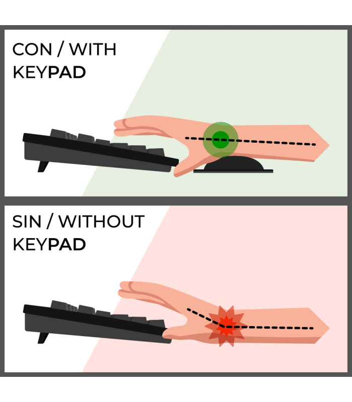 Phoenix keypad reposamuñecas ergonómico espuma con memoria alta densidad negro