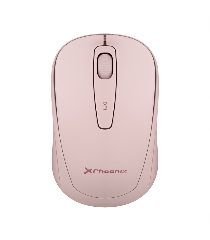 Phoenix m250 ratón inalámbrico 2.4 ghz receptor usb hasta 1600 dpi compatible con pc mac portátil color rosa