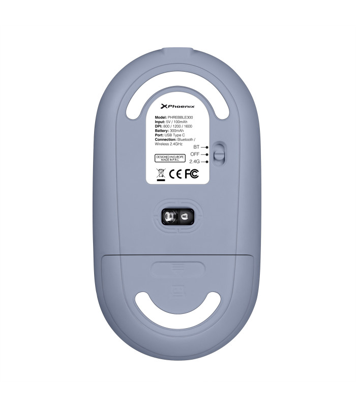 Ratón inalambrico rebble bluetooth y 2.4 ghz hasta 3 dispositivos con receptor usb clic silencioso para portátil notebook pc cho