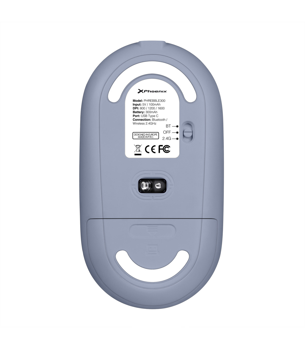 Ratón inalambrico rebble bluetooth y 2.4 ghz hasta 3 dispositivos con receptor usb clic silencioso para portátil notebook pc cho