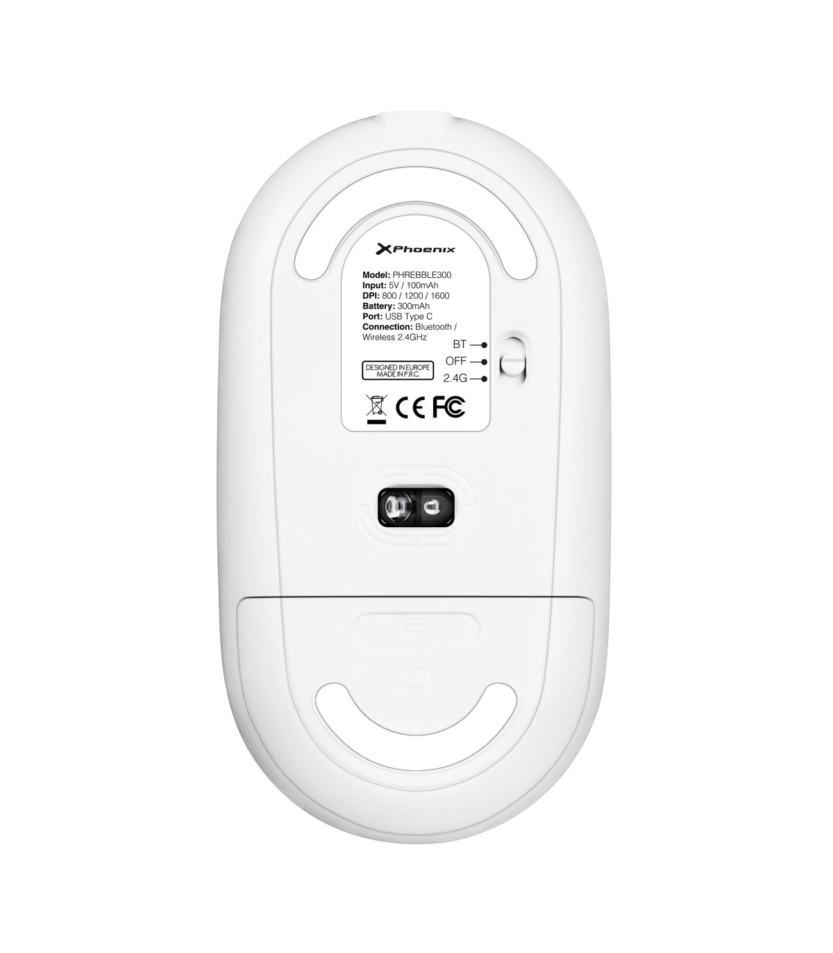 Phoenix rebble ratón inalambrico bluetooth y 2.4 ghz hasta 3 dispositivos con receptor usb clic silencioso para portátil noteboo