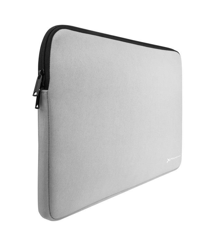 Funda de neopreno phoenix para tablet o portátil 14 pulgadas interior terciopelo gris