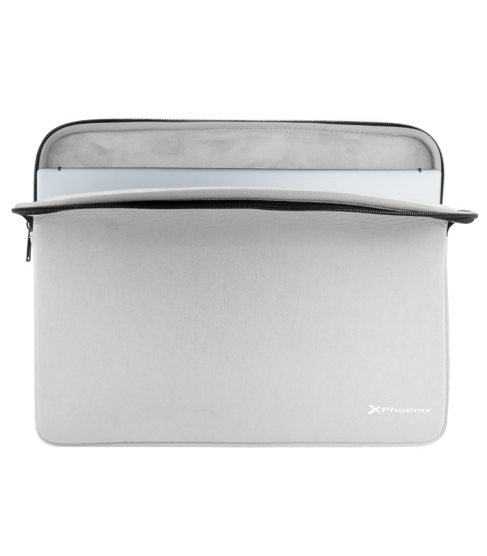 Funda de neopreno phoenix para tablet o portátil 14 pulgadas interior terciopelo gris