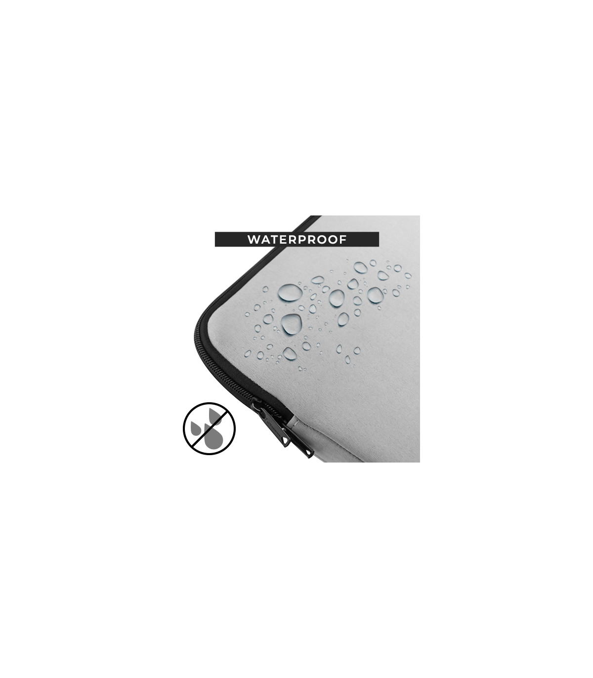 Funda de neopreno phoenix para tablet o portátil 14 pulgadas interior terciopelo gris